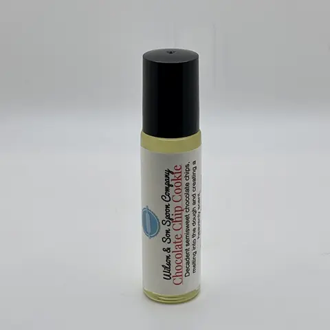 Chocolate Chip Cookie Dough Scented Body Oil - 10ml Travel Size Vegan Nontoxic Almond Beauty Oil for Normal Skin, Useful Mini Gifts, Compact Bath & Body Care Massage Item for Dessert Scent Lovers