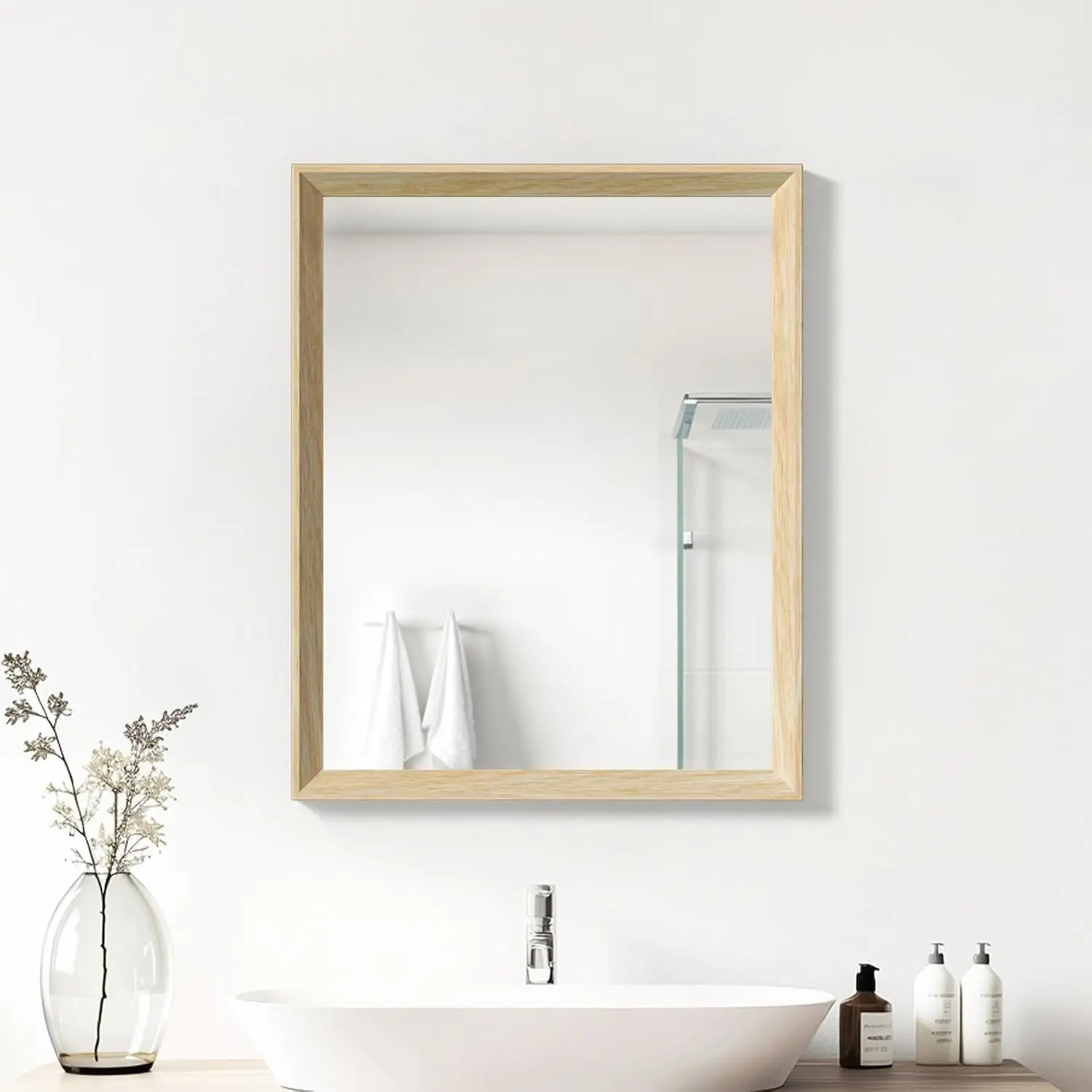 Ultrue UTBM0RT01OW06181 Oak Wood Effect 24x32 Framed Wall Mirror