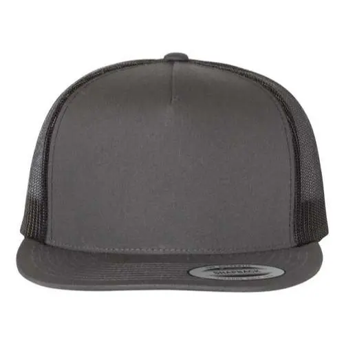 5 Panel Flatbill Charcoal and Black
