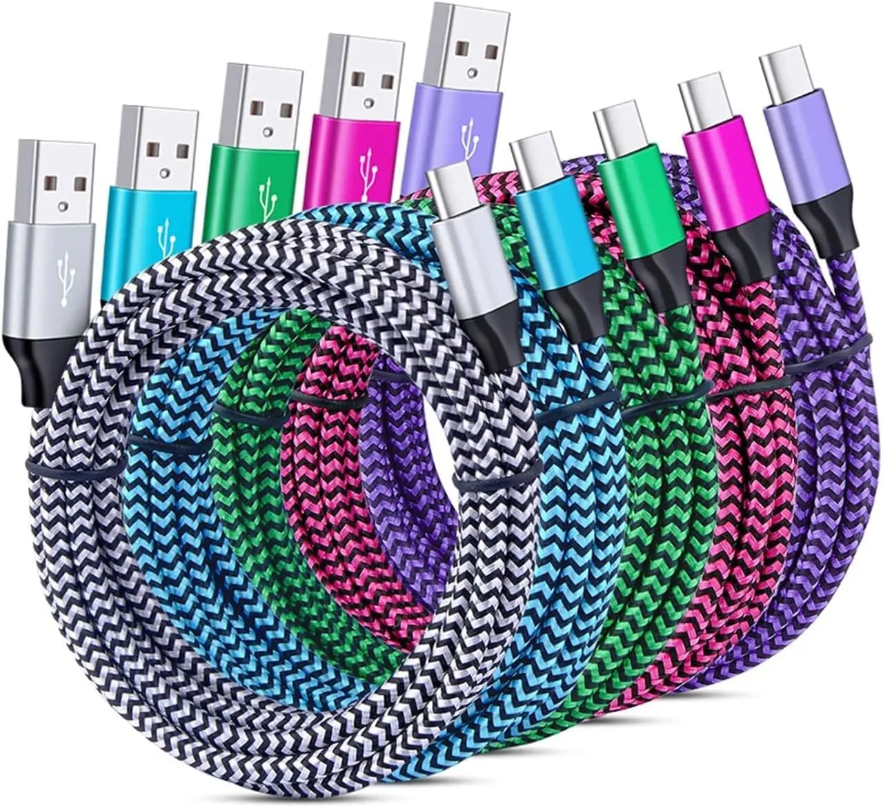 C Charger  Fast  5Pack 6Ft Type USB C Cords Phone Charger for Android Compatible for  Galaxy S26 S25 S23 S21 S20 Ultra S10 S8 S9 Plus S23 S24 S22 A51 A20  16 15  X4 Z3