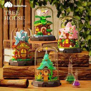 Tree House Series Micro Building Blocks Set, 1 Box MiniAssembly Models with Dust Cover, Creative BuildingToy for Gifts, Bricks