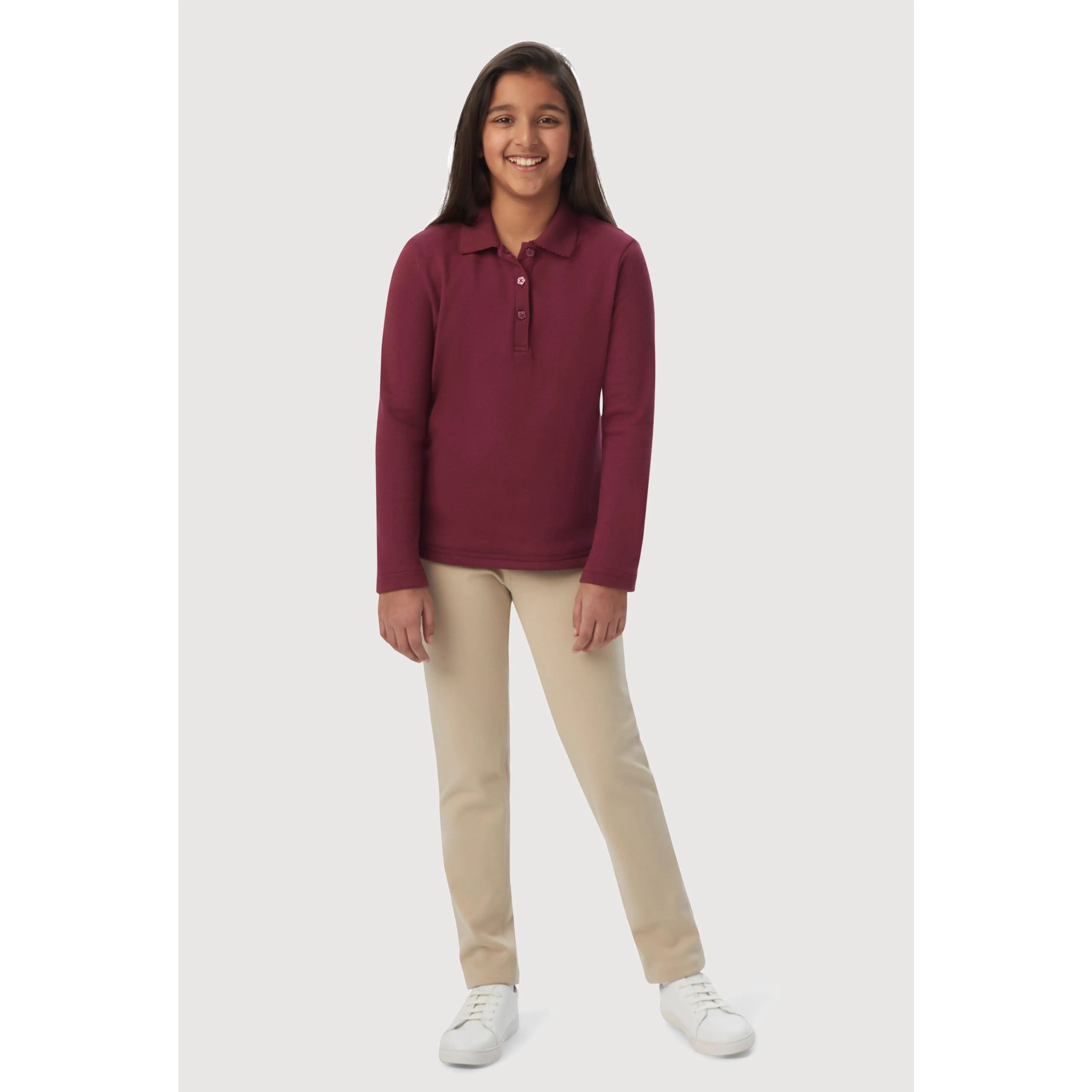 French Toast Girls 7-14 Picot Collar Polo Shirt