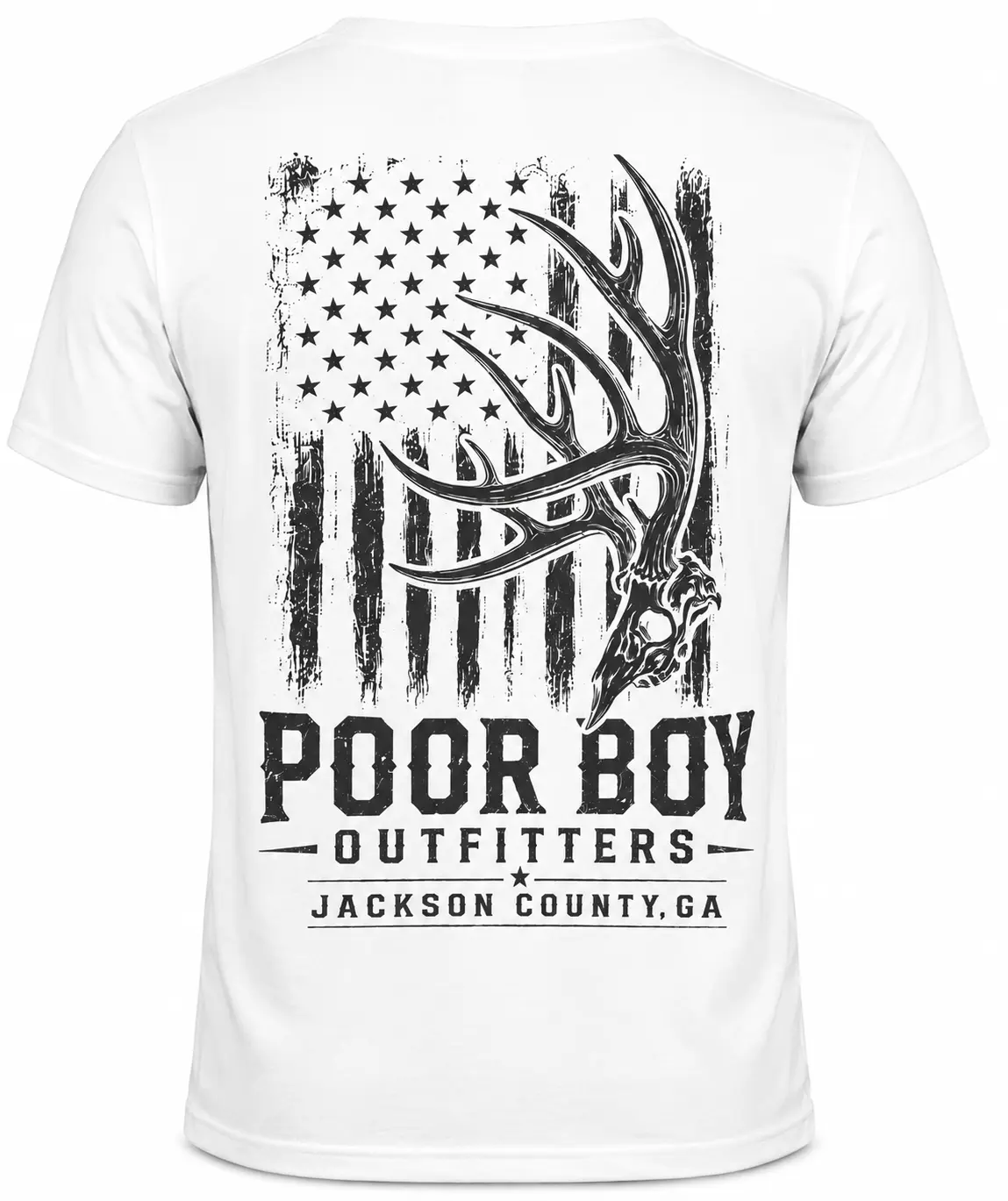 Men's Short-Sleeve T-Shirt, American Buck Poor Boy Outfitters Gildan Menswear Top