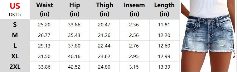 Women's Ripped Denim Shorts Elastic Slim Fit Versatile Jeans Embroidered Denim Shorts Women