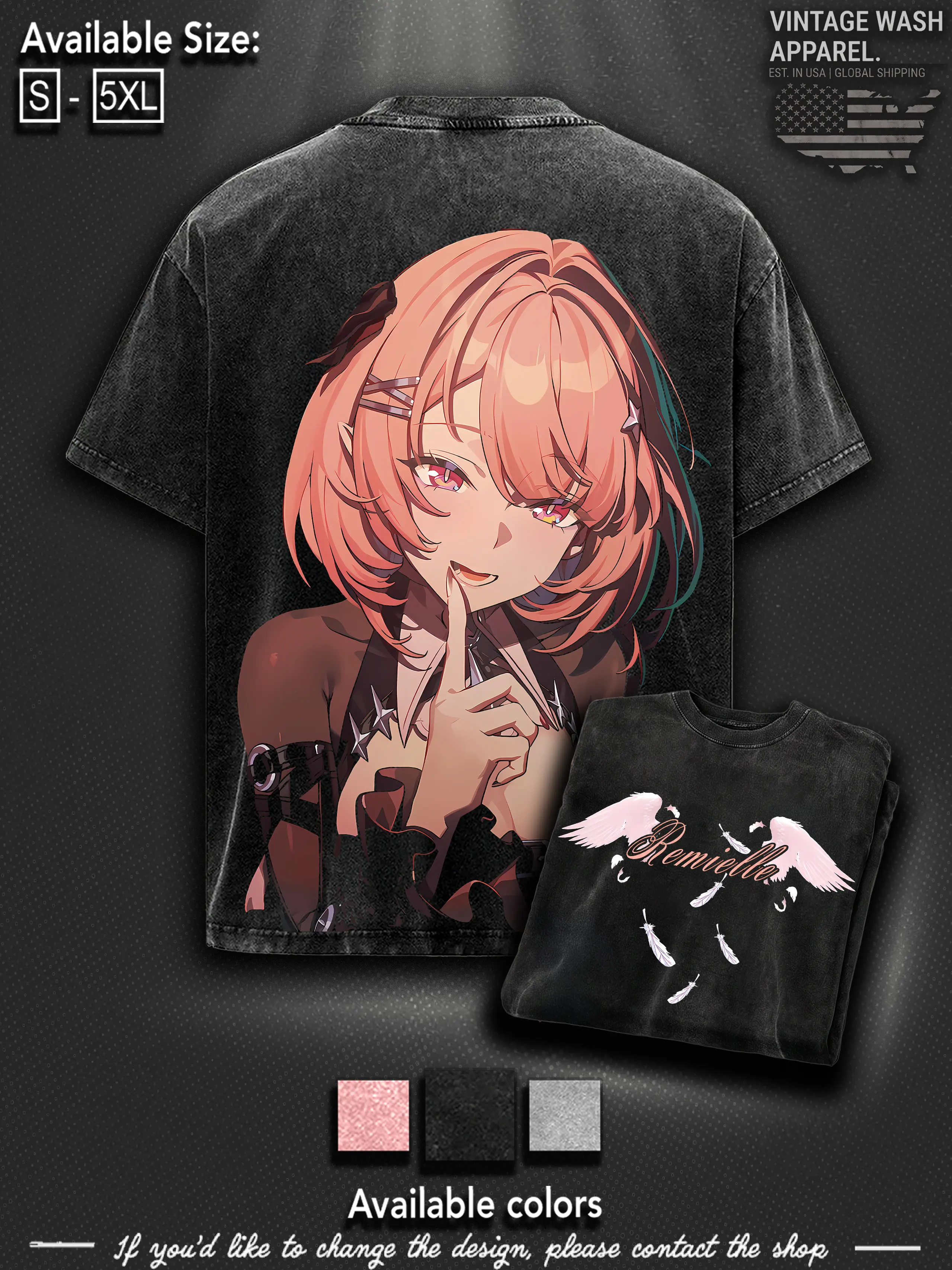 Zenless Zone Zer0 Remielle Dan   Character Game Shirt, ZZZ Game Oversized Cotton Casual Top for Men, Menswear Crewneck Tshirt Breathable Classic