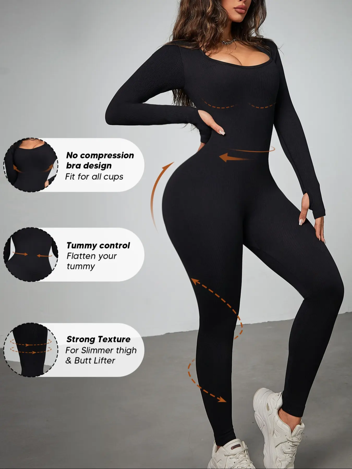 skims black jump suit long sleeved - TikTok Shop