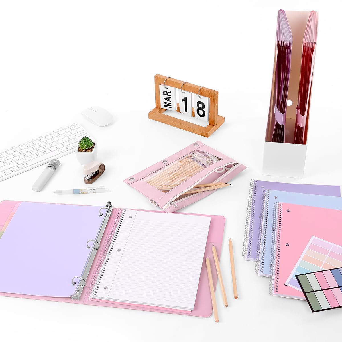 SKYDUE Aesthetic School Supplies Bundle - 1" Binder, 2 File Folders, 3 Notebooks, 8 Dividers, Pencil Pouch - Classroom Supplies, Office Study Materials for Back to School Essentials,back to school haul,college school supplies,back to school shopping SKYDUE Aesthetic School Supplies Bundle - 1" Binder, 2 File Folders, 3 Notebooks, 8 Dividers, Pencil Pouch - Classroom Supplies, Office Study Materials for Back to School Essentials,back to school haul,college school supplies,back to school shopping