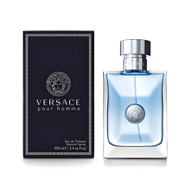 Versace Pour Homme EDT Spray for Men 3.4oz / 100ml – Aromatic Fruity & Citrus Vetiver Fragrance with Bergamot, Amber, and Suede Notes, Fresh Spicy Masculine Cologne