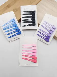 1 Pack 6 Pcs 5.5cm Hollow Point Metal Duckbill Clips, Ideal for Bangs Wavy Hair and Side Part, Perfect Daily Wear Gift for Mother's Day