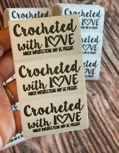 labels for packaging, crocheted label, small business label, crocheted with love label