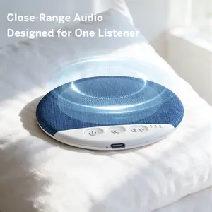 [Specifically for One Person Listening] Under Pillow Sleep Speaker, Ultra-Thin Personal White Noise Machine with Bluetooth, Partner-Friendly Close-Range Audio, Timer & Memory Function, Blind-Touch Buttons