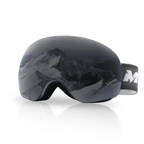 MEELOOG Ski Goggles Frameless OTG Snowboard Goggles Anti-fog 100% UV400 Protection for Men Women with Double-layer Spherical Lenses & Non-slip Strap