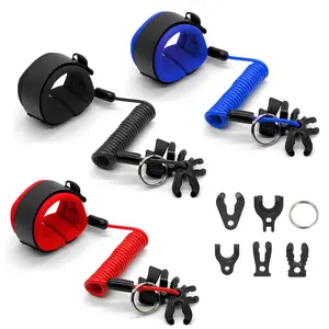 Boat Safety Lanyard Universal Boat Safety Switch with Five Safety Keys, Engine Cut-Off Rope for Personal Boats and Outboard Motors