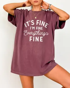 Comfort Colors It's Fine I'm Fine Everything's Fine Shirt, Funny Sarcastic Quote Tee, Retro Humor Graphic T-Shirt, Casual Relaxed Fit - The William