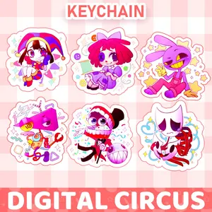 Digital Circus Keychains, TADC The Amazing Digital Circus Keychain Collectible Gift, Cute Game Acrylic Charm, Backpack Key Holder, Keychain for Keys Bag Accessory