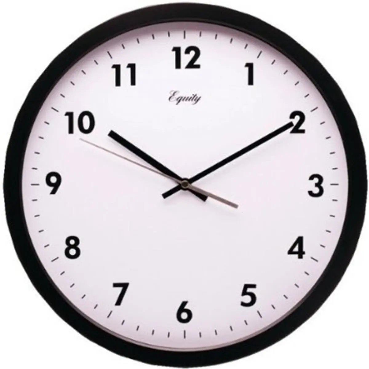 212 MAIN 14 in. Commercial Wall Clock - Black Home Decor Piece with Glass Face, Metal Frame, Plastic Components, and Hand-Operated Mechanism