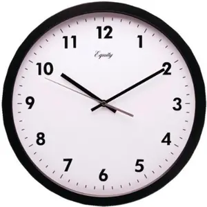 212 MAIN 14 in. Commercial Wall Clock - Black Home Decor Piece with Glass Face, Metal Frame, Plastic Components, and Hand-Operated Mechanism