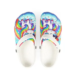 Unicorn Foam Queer Stompers - Soft Squishable Pastel Rainbow Unicorn Shoes for Women Comfort as Camp Perfect for Pride Parades & Poolside Hangs