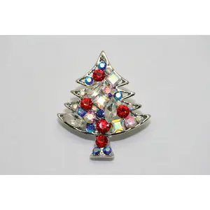 Rhinestone Christmas Tree Pin,  Brooch and Pendant Options, Holiday Fashion Jewelry