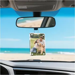 Charms for Rear View Mirror,4.73" Rear View Mirror  Accessories to Display Photo as  Decorations,Transparent  Photo Holder as  Mirrors  Accessories