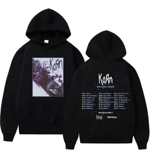 2024 Rock Band Korn North America Tour Hoodie Men Clothing Vintage Harajuku Sweatshirt Unisex Hip Hop Trend Casual Fleece Hooded