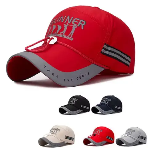 Men's Peaked Cap Adjustable Breathable Sports Cap Long Brim Sunscreen Baseball Cap For Men Fashion Boy Snapback Hat Runner Take The Curve Design