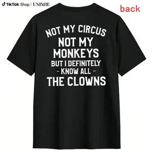 Unisex Sporty Cotton T-Shirt – Short Sleeve 'Not My Circus' Design, Great Golf Gift for All