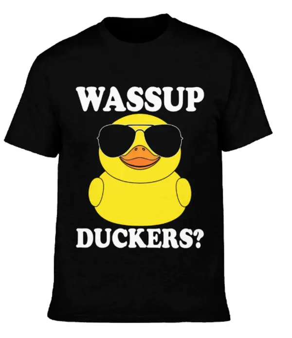 Men’s 2026 Summer Wassup Duckers T-Shirt - Funny Duck Lover Menswear Top, Relaxed Fit, High Stretch Fabric for Beach Trips, Outdoor Parties, Tops, Good Vibes