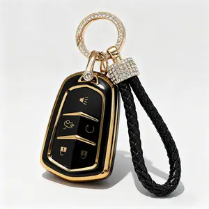 Key Fob Shell Case for Cadillac ATS ATS-v CTS CT6 XTS XT5 XT4 XT6 SRX 2014 2015 2016 2017 2018 2019 2020 2021 Keyless Entry Remote Control 5/6btn Cover