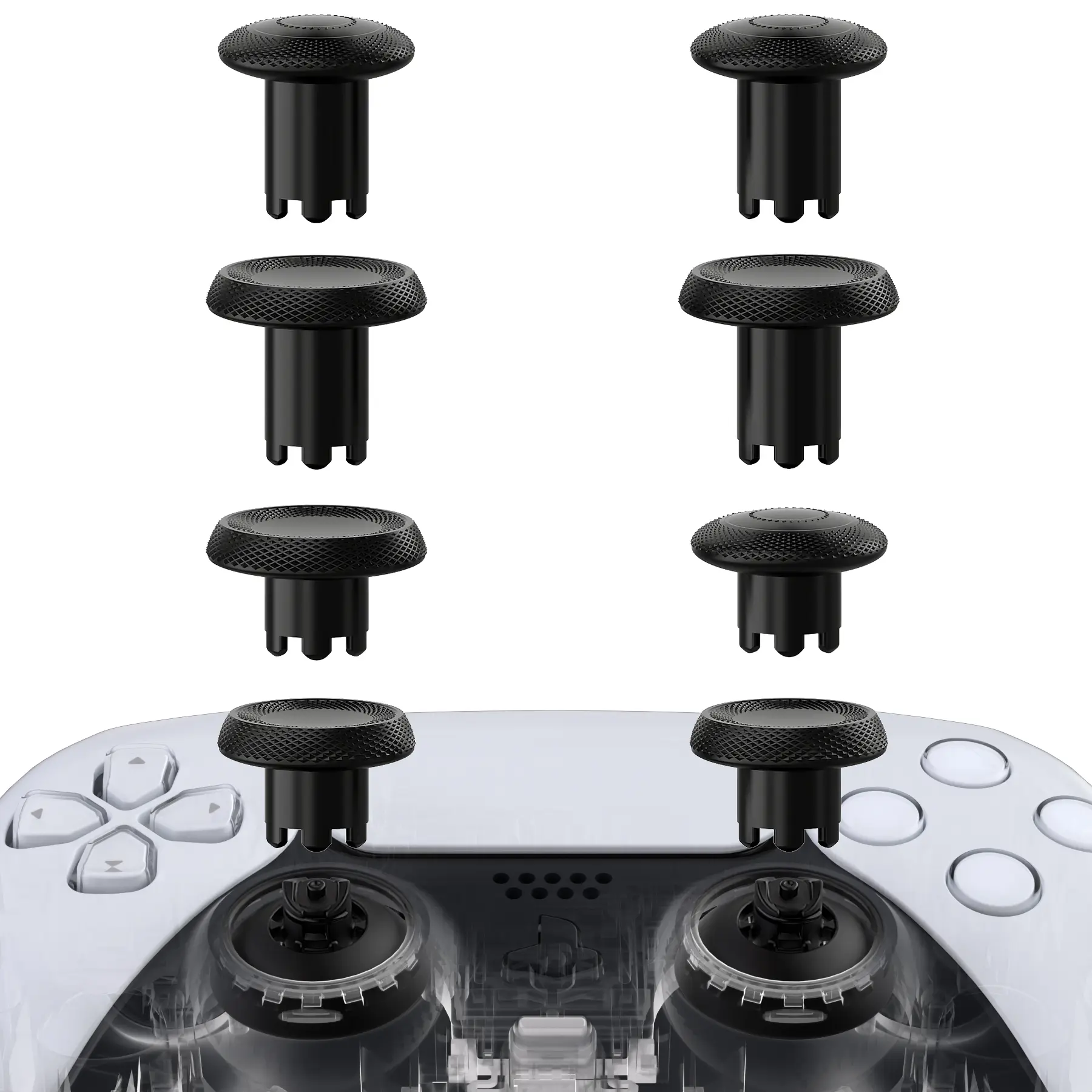 eXtremeRate ThumbsGear V3 Interchangeable Ergonomic Thumbsticks, 4-Height Adjustable Convex & Concave Replacement Analog Joysticks, Game Console Accessories for PS5/PS4 Controllers, PS5 Accessories