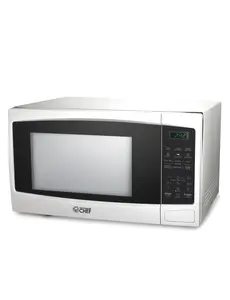 COMMERCIAL CHEF 1.1 Cu Ft Microwave with 10 Power Levels, Microwave 1000W with Push Button Door Lock, Countertop Microwave with Microwave Turntable and Digital Controls, White