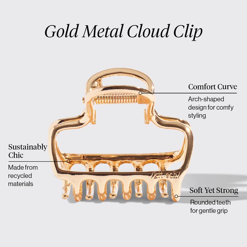 Kitsch Metal Open Shape Cloud Claw Clip - Gold, Metal Clip, 1PC, Ideal for Jewelry and Accessories