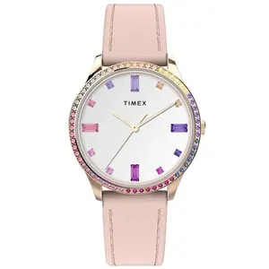 Timex 32mm Trend Dress Rose Gold/Rainbow Crystal Ladies Watch TW2V76800