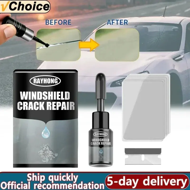 Windshield Crack Repair Fluid, DIY Car Window Repair Resin, Glass Curing Glue, Auto Windscreen Scratch Crack Restore Fluid, Windshield Crack Repair Kit, Windshield Repair Liquid