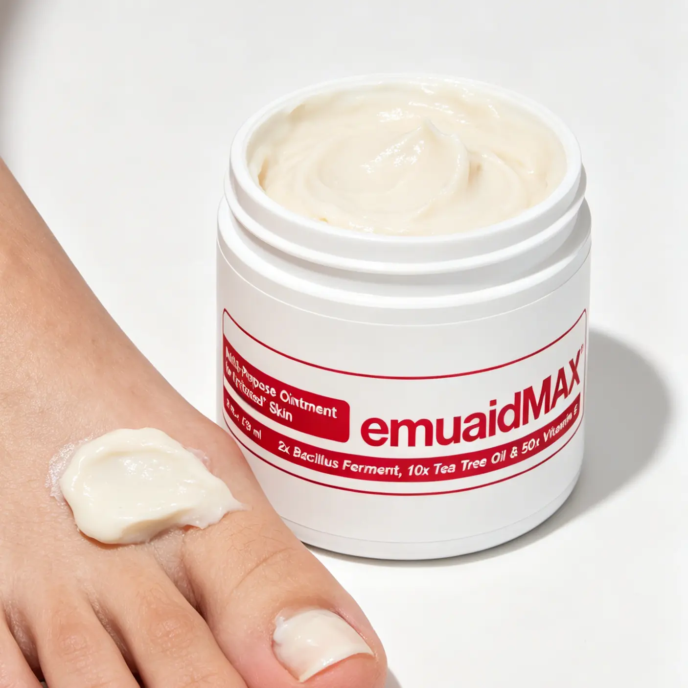 Natural Tea Tree & Vitamin E Multi-Purpose Nail Cream - Fast Relief for Toenail Irritation, Athlete’s Ft, Dry Cracked Skin
