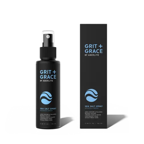 Aberlite Grit+Grace Sea Salt Spray for Men & Women Beach Look - Hair Texture Styling Product for Beach Waves - Curly & Wavy Hair Texture Spray