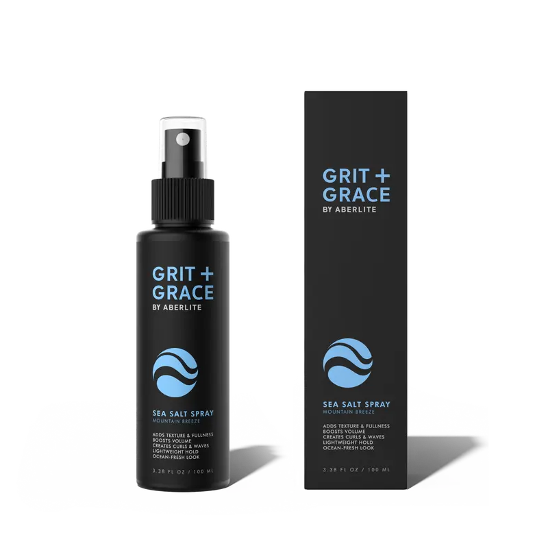 Aberlite Grit+Grace Sea Salt Spray for Men & Women Beach Look - Hair Texture Styling Product for Beach Waves - Curly & Wavy Hair Texture Spray