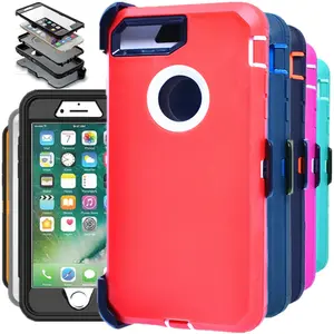 Rugged Defender Case For Apple iPhone 7 / iPhone 7 Plus / Shockproof Heavyduty Protection case With Belt Clip Phonecase Protector