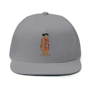 Pins and patches Vintage Cartoon Character Flat Bill Cap - Embroidered Flintstones Design
