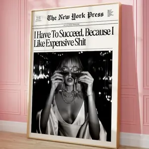 Newspaper Print Wall Art College Dorm Retro Newspaper Headline, Study Dorm Print, Quality Paper 8x12 to 27x40inch, Unframe Poster