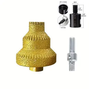 Upgrade Diamond Stepped Pagoda Drill Bit With 5/8"-11 to M10 Adapter Compatible with DeWalt Milwaukee Angle Grinders, 20–35-50mm Multi-Layer Hole Opener Reamer, Brazed Sawtooth Bit for Concrete, Granite, Tile, and Stone