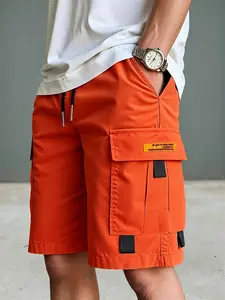 Men’s summer knee-length cargo shorts with multiple pockets — loose fit, suitable for outdoor activities and stylish, versatile menswear; men’s cargo shorts, loose men’s shorts