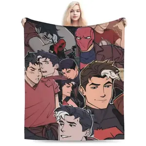 Jason Todd Blanket Fleece Spring Autumn Red Hood Anime Breathable Super Soft Throw Blanket for Home Travel Rug Piece,summervibes