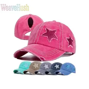Star Decor Adjustable Baseball Cap, Unisex Breathable Polyester Sun Protection Hat, Casual Outdoor Sports Accessory Perfect for Daily Wear, Travel & Leisure, Trendy TikTok Viral Fashion Hat for Black Friday Shopping & Gifting