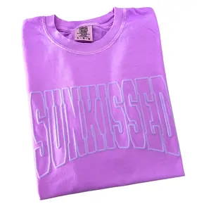 Purple Sunkissed PUFF Letter Comfort Colors T-Shirt Purple Sunkissed PUFF Letter Comfort Colors T-Shirt
