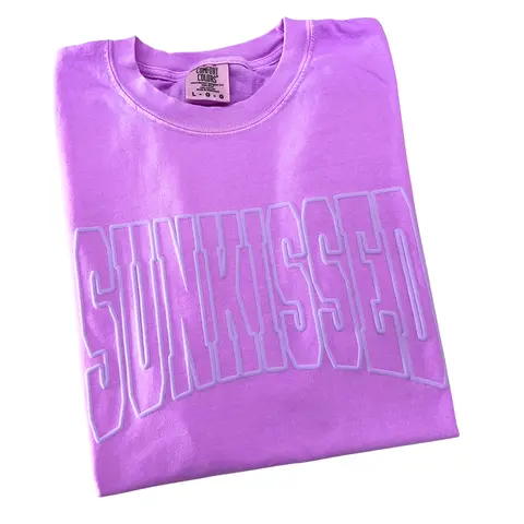 Purple Sunkissed PUFF Letter Comfort Colors T-Shirt