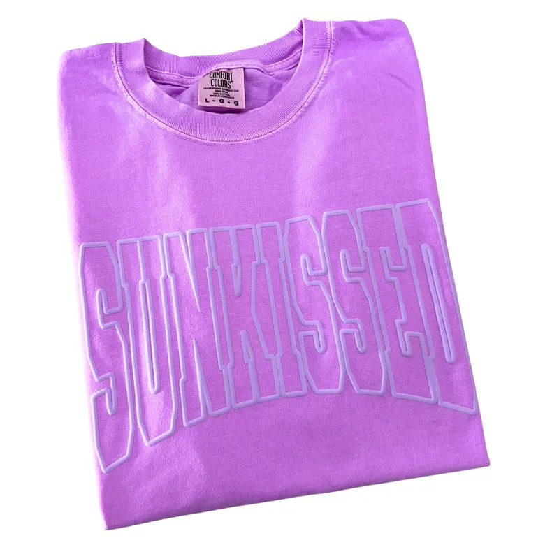 Purple Sunkissed PUFF Letter Comfort Colors T-Shirt