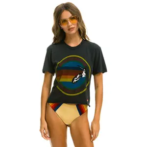 AVIATOR NATION HAIGHT ASHBURY BOYFRIEND TEE - CHARCOAL