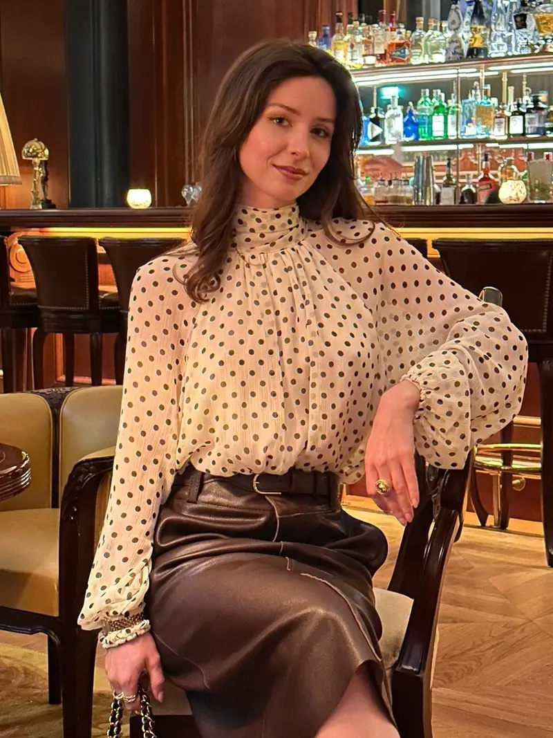 sheer polka dot blouse - TikTok Shop