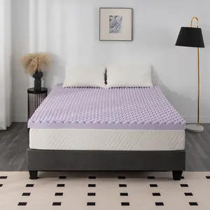 EGOHOME Egg Crate Memory Foam Mattress Topper Queen Size with Soothing Lavender Infusion